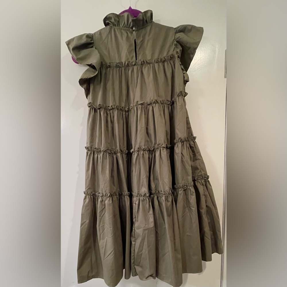 En Saison Olive Green Tiered Dress size XS - Picture 2 of 5